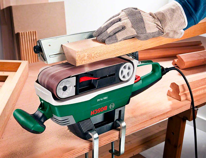 lijadora de banda con abrazaderas